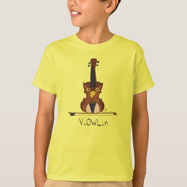 ViOWLin Chouette de violon T-shirt garçon de garço (Devant)