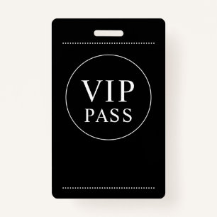 VIP All Access Event Simple Noir Blanc Badge