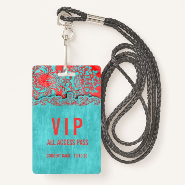 VIP All Access Name Photo Custom Concert Badge (Devant avec lanière)
