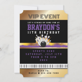 VIP BOWLING TOUT ACCÈS Gold Pass Badge Invitation