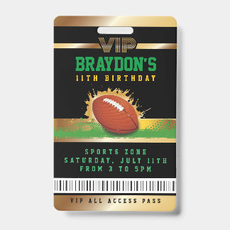 VIP Football Anniversaire TOUT ACCÈS Badge Gold Pa