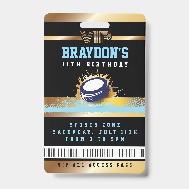 VIP Hockey TOUT ACCÈS Badge Gold Pass (Avant)