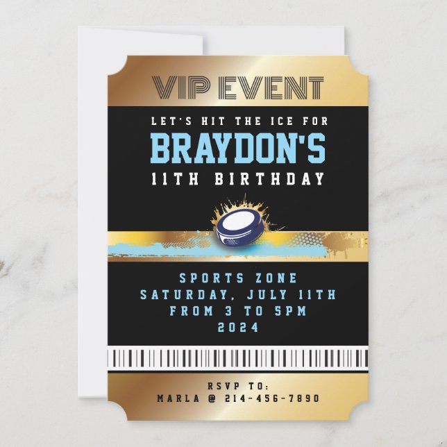 VIP Hockey TOUT ACCÈS Gold Pass Badge Invitation (Devant)