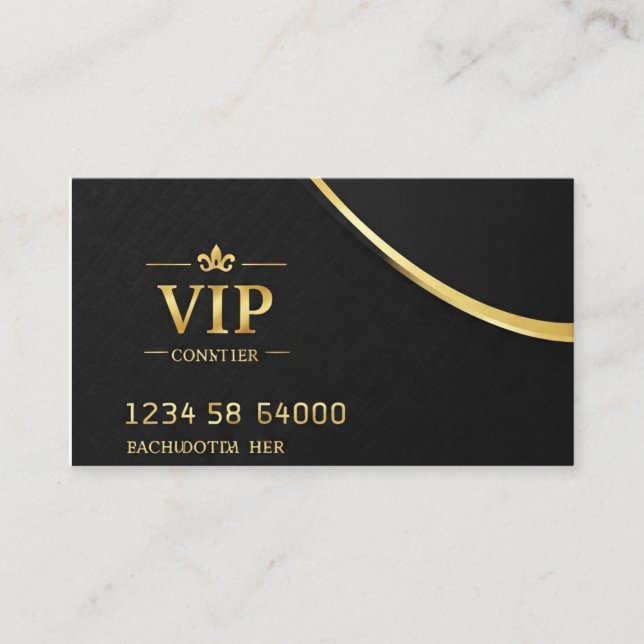 Vip noir personnalisé carte de visite (Devant)
