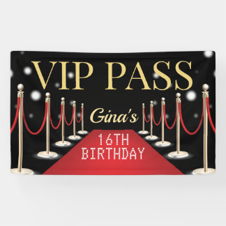VIP Pass Hollywood Tapis rouge Bannière d'annivers