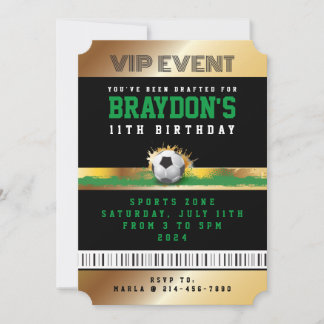 VIP SOCCER TOUS ACCÈS Gold Pass Badge Invitation