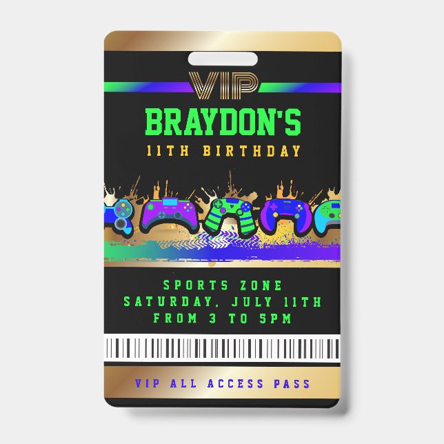 VIP VIDEO GAMER JEU TOUT ACCÈS Gold Pass Badge (Avant)