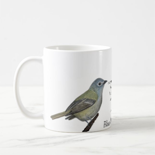 Vireo Poésie à tête bleue Mug café blanc (Gauche)