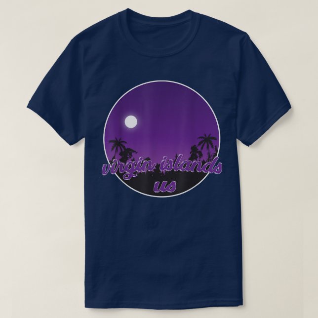 virgin islands us By night with Palms T-Shirt (Design devant)