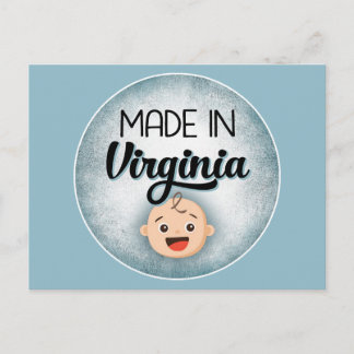 Virginia Baby Funny Blue New Boy Carte Postale