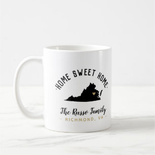 Virginia Home Sweet Home Famille Monogramme Mug
