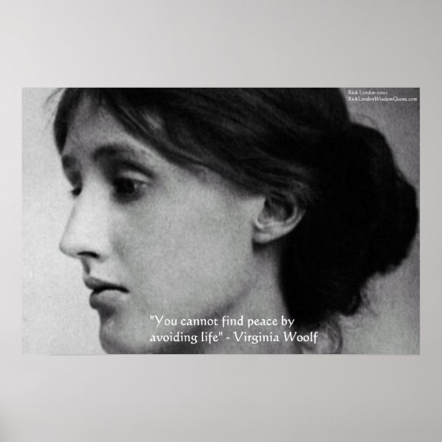 Virginia Woolf "Trouvez la paix" Affiches de citat (Devant)
