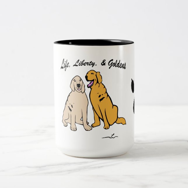 Virginia Wright Goldens Life Liberty Chien Mug (Co (Centre)
