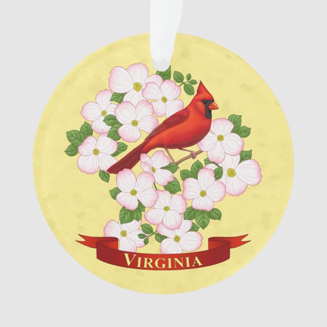 Virginie State Cardinal Bird and Dogwood Flower (devant)
