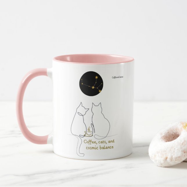 Virgo + Cat + Coffee – Custom Mug (Avec donut)