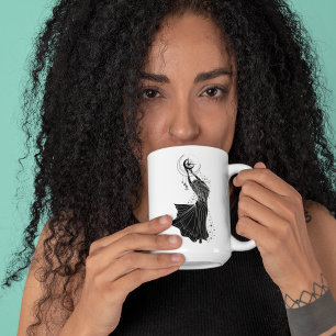 Virgo Dancing Girl 15oz Black Rim Mug