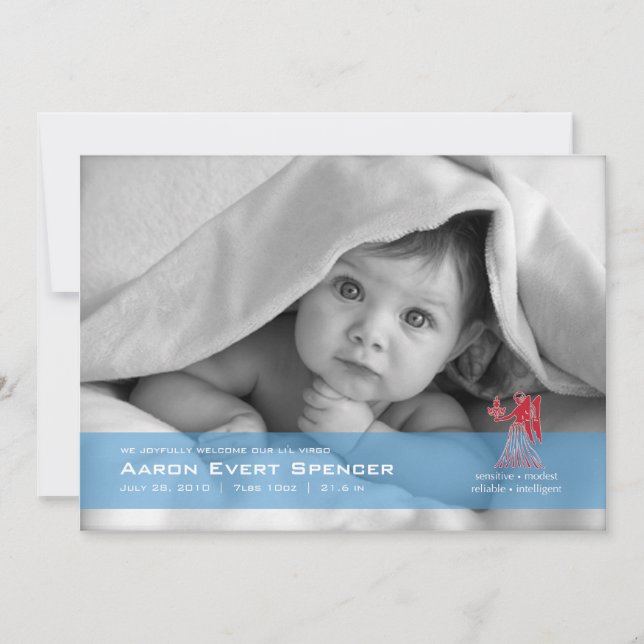 Virgo la carte Faire-part de naissance photo Virgi (Devant)