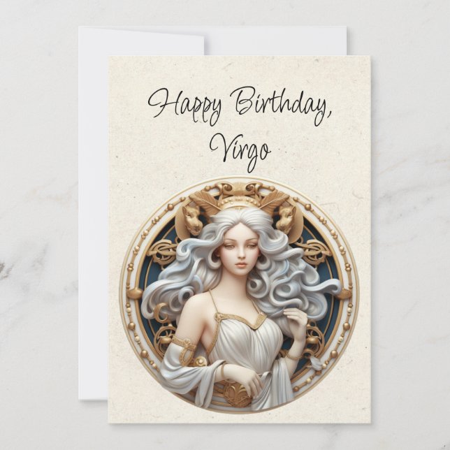 Virgo Maiden Zodiac minimaliste Anniversaire Carte (Devant)