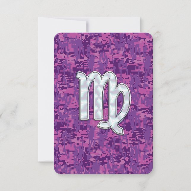 Virgo Sign on Pink Fuchsia Camouflage numérique (Devant)