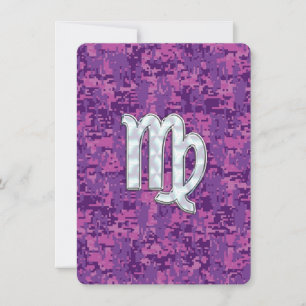 Virgo Sign on Pink Fuchsia Camouflage numérique