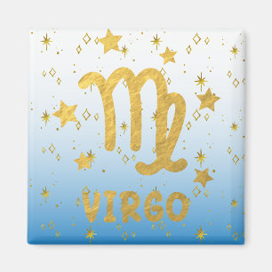 Virgo Zodiac Blue et Gold Magnet