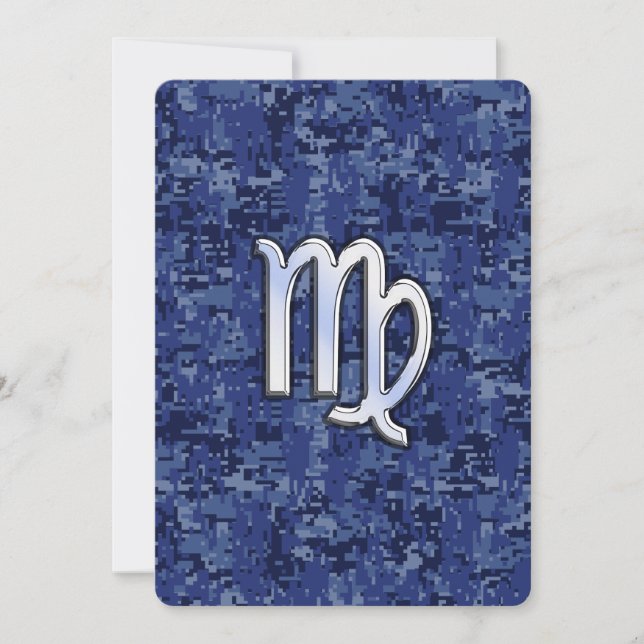 Virgo Zodiac Connexion Navy Camo numérique bleu (Devant)