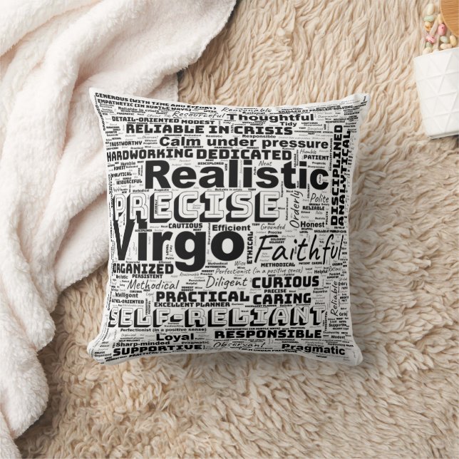 Virgo Zodiac Mot Cloud Inspiration Jeter Oreiller (Couverture)
