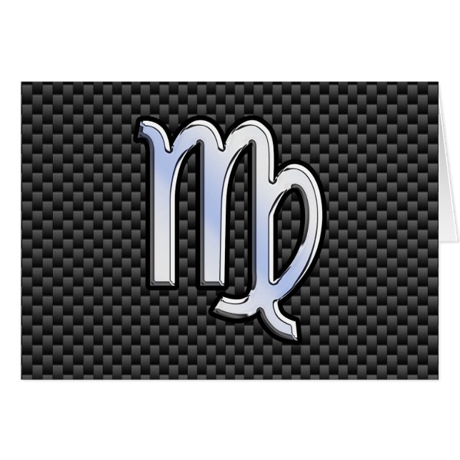 Virgo Zodiac Sign on Charcoal Carbon Fiber Style (Devant horizontal)