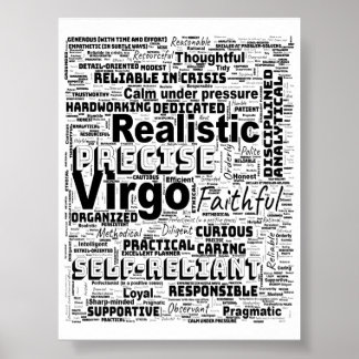 Virgo Zodiac Word Cloud Inspiration Poster (S)