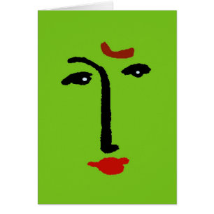 Visage Abstrait en vert