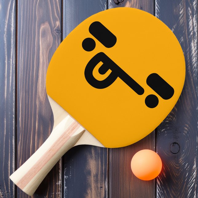 Visage Confus Vilain Raquette de Ping Pong Orange (Créateur téléchargé)