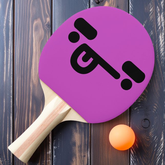 Visage Confus Vilain Raquette de Ping Pong Violett (Créateur téléchargé)