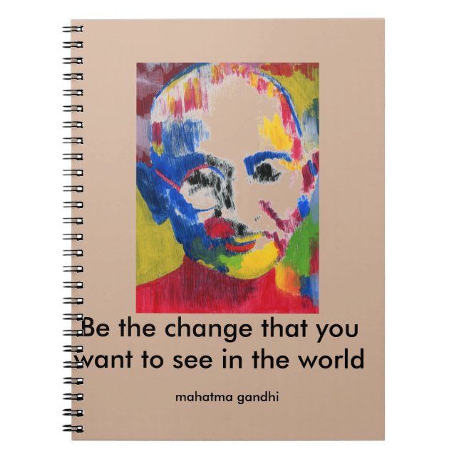 Visage de carnet de Mahatma Gandhi de couleurs (Devant)