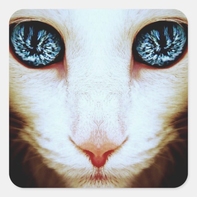 visage de chat alien - autocollants (Devant)