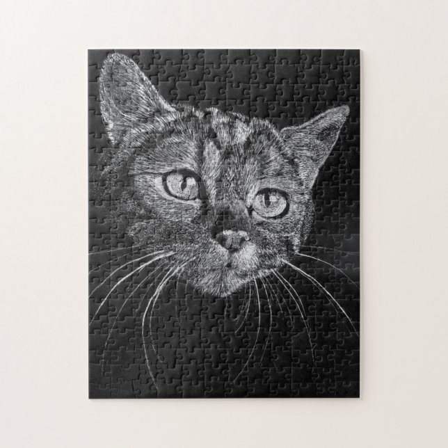 Visage de chat ... Puzzle de défi de 11 x 14 pouce (Vertical)
