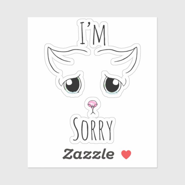 Visage de chat triste - Je suis désolé Stickers de (Feuille)