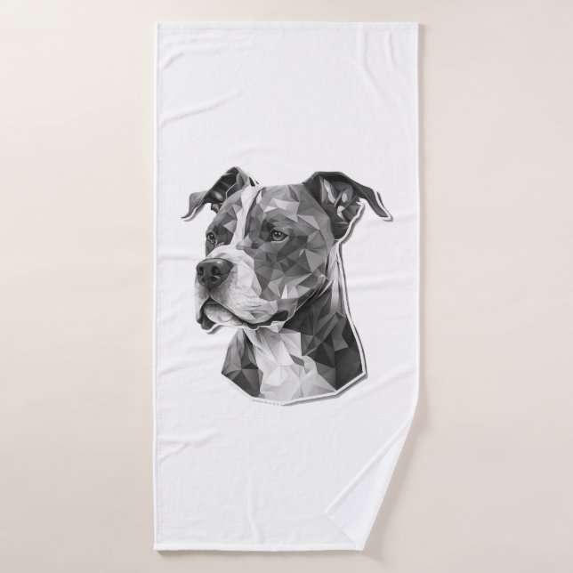 Visage de chien Pitbull (Serviette de bain)