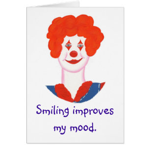 Visage de clown heureux, sourire améliore mes cart