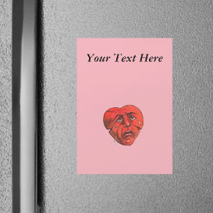 Visage de cœur rouge pleurant triste