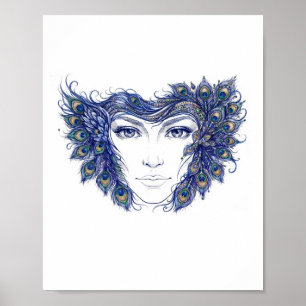 Visage de femme élégante avec décoration murale à 