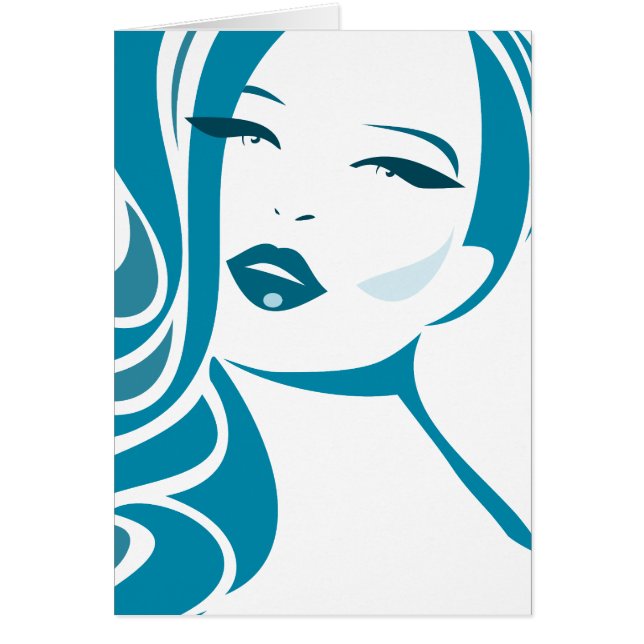 Visage de femme Vintage bleue (Devant)
