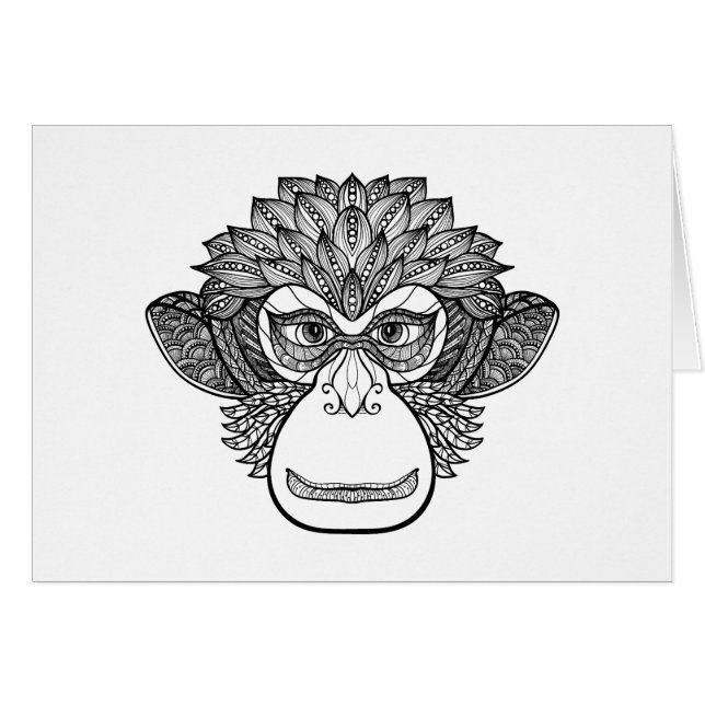 Visage de griffonnage de singe (Devant horizontal)