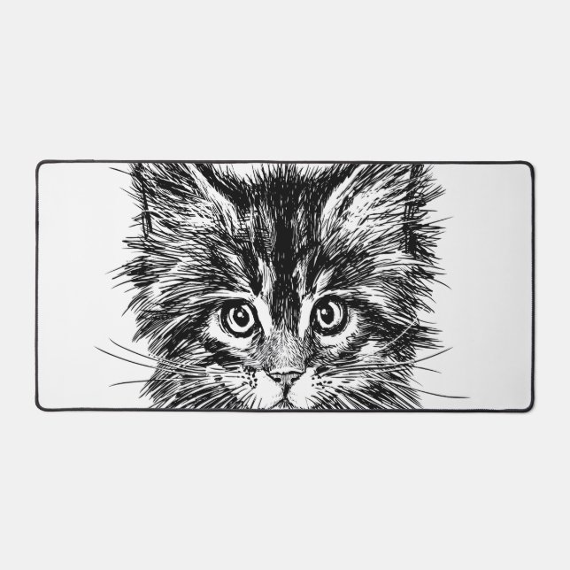 Visage de Kitten noir et blanc (Recto)