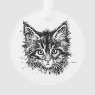 Visage de Kitten noir et blanc