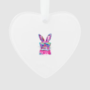 Visage de Lapin avec Lunettes Tie Dye Joyeuses Pâq