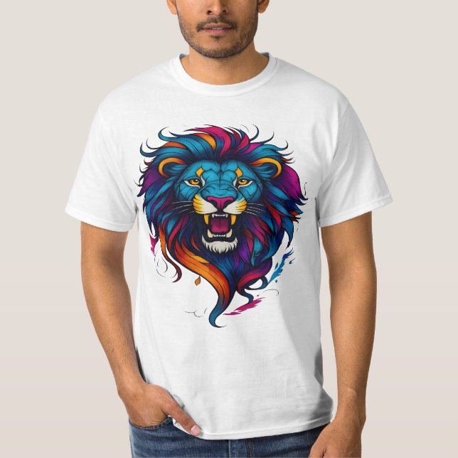 visage de lion en colère T-Shirt (Devant)