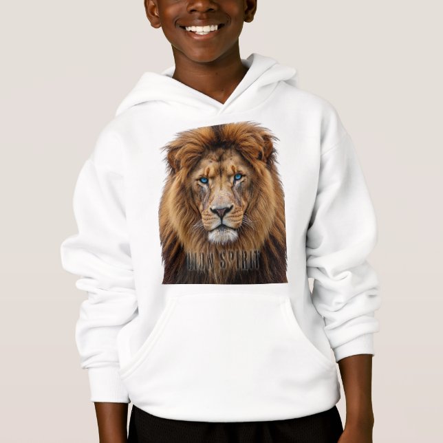 Visage de lion majestueux aux yeux bleus | Faune A (Devant)