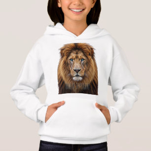 Visage de lion majestueux aux yeux bleus Faune A