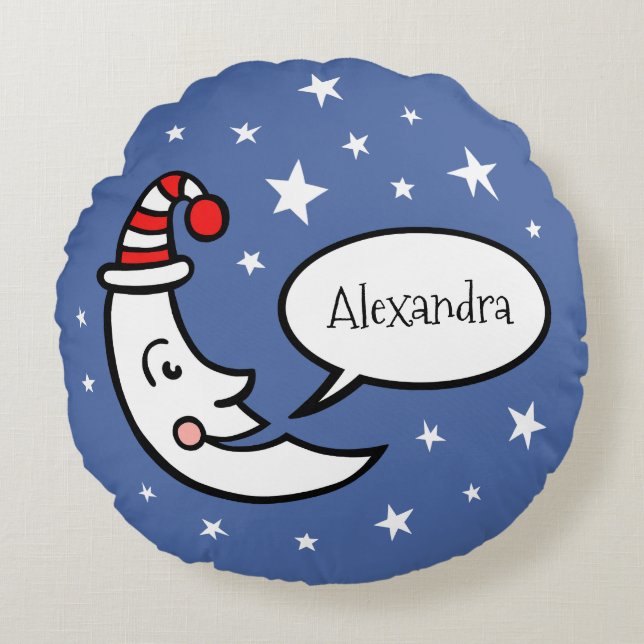 Visage de lune sur mesure et étoiles Jeter coussin (Devant)