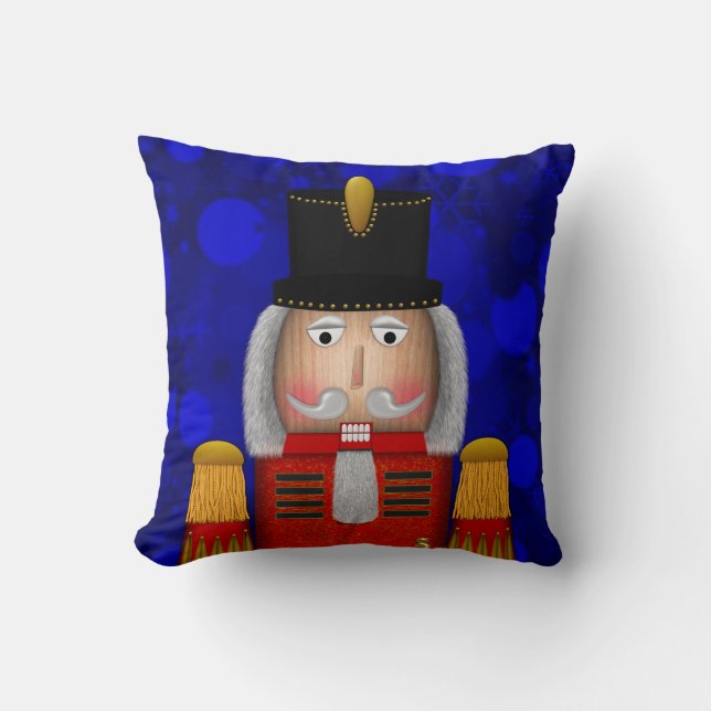 Visage de Noisette de Noël, Coussin Carré rouge (Recto)